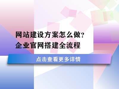 网站建设方案怎么做?企业官网搭建全流程