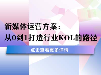 新媒体运营方案：从 0 到 1 打造行业 KOL 的路径